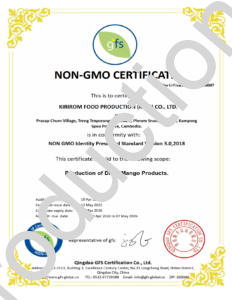 NON GMO Certificate
